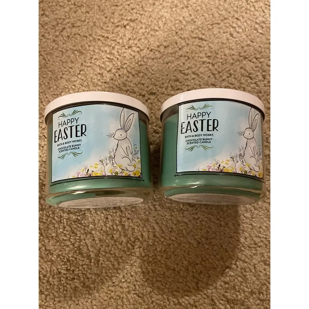 Bath‎ and Body Works Candle happy Easter chocolate bunny candle 2x
